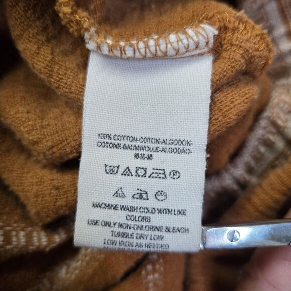 Free People Pants Womens Large Rust Striped Boho Elastic Waist Gauze Cotton - Picture 9 of 10